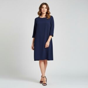 Universal Standard Maritime Blue Long Sleeve Premier Dress Size Medium